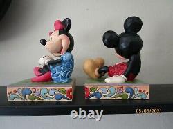 Walt Disney Traditions Jim Shore Figures Mickey Minnie Mouse Book Ends Retired